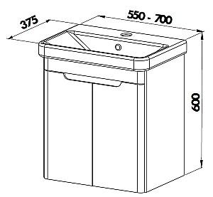 Dulap sub lavoar Martat Rio 70 White + lavoar