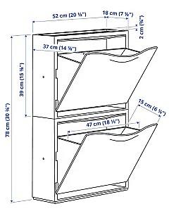 Dulap pentru incaltaminte IKEA Trones depozitare 52x39 Alb