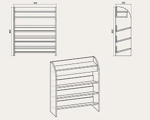 Raft pentru incaltaminte KompaniT TO-9 Atelie deschis (Gri)