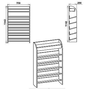 Raft pentru incaltaminte KompaniT TO-10 NEW stejar sonoma