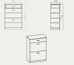 Dulap pentru incaltaminte KompaniT ТО-3А (Bej)