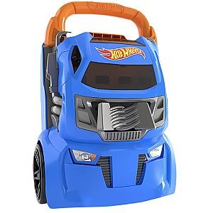 Masina jucarie Hot Wheels container portabil pentru 4 piste paralele