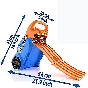 Masina jucarie Hot Wheels container portabil pentru 4 piste paralele