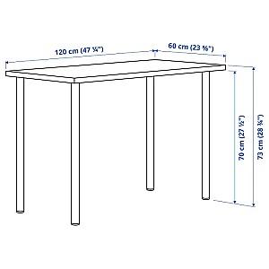Masa de birou IKEA Lagkapten/Adils 120x60 Aspect Stejar Antichizat (Bej)/Alb