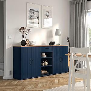 Comoda IKEA Skruvby 190x90 Albastru/Aspect Stejar