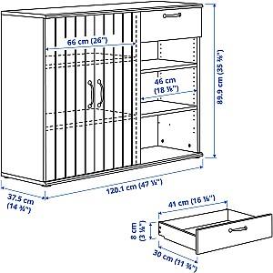 Comoda IKEA Skruvby 190x90 Albastru/Aspect Stejar