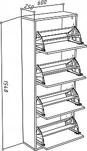 Dulap pentru incaltaminte ML Mobila ML-3 stejar auriu/alb