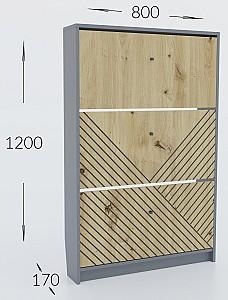 Dulap pentru incaltaminte Confort-NV Bristol Nr.1 Antracit(Gri)/Stejar Artizan(Maro)