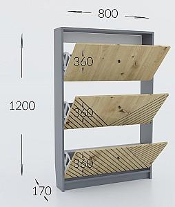 Dulap pentru incaltaminte Confort-NV Bristol Nr.1 Antracit(Gri)/Stejar Artizan(Maro)