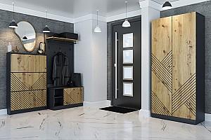 Dulap pentru incaltaminte Confort-NV Bristol Nr.1 Antracit(Gri)/Stejar Artizan(Maro)