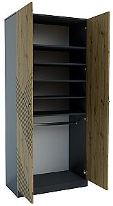 Dulap Confort-NV Bristol 2D Antracit(Gri)/Stejar Artizan(Maro)