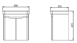 Dulap sub lavoar Martat Rio 55 White + lavoar