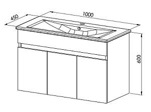 Dulap sub lavoar Martat Venna 100cm White + lavoar