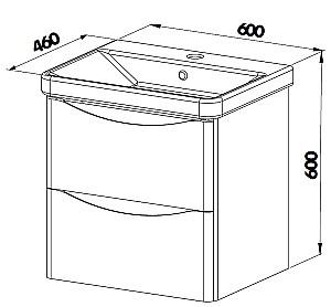 Dulap sub lavoar Martat Zen 60cm White + lavoar