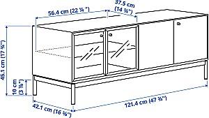 Tumba pentru televizor IKEA Boastad 121x42x45 Negru/Furnir stejar