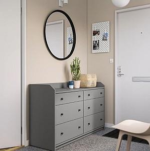 Comoda IKEA Hauga Gray 138×84 cm (6 sertare)