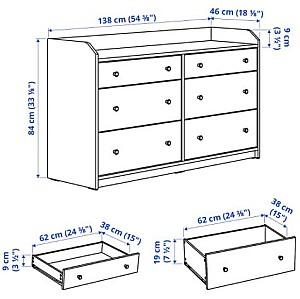 Comoda IKEA Hauga Gray 138×84 cm (6 sertare)