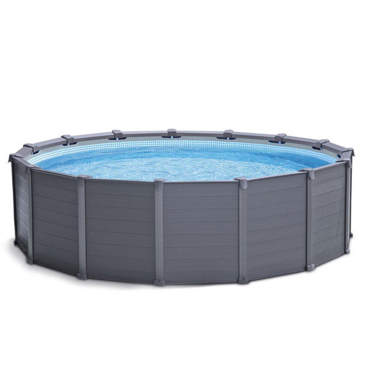 Piscina cu carcasa Intex GRAPHITE GRAY PANEL 478Х124 cm(26384)