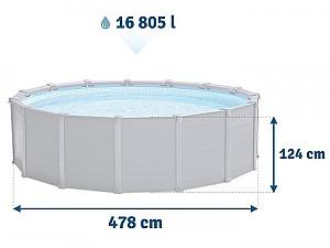Piscina cu carcasa Intex GRAPHITE GRAY PANEL 478Х124 cm(26384)