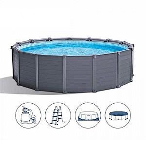 Piscina cu carcasa Intex GRAPHITE GRAY PANEL 478Х124 cm(26384)