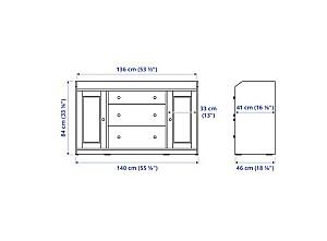 Comoda IKEA Hauga Gray 140×84 cm