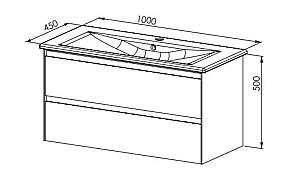 Dulap sub lavoar Martat Rino 100 Oak/Anthracite + lavoar