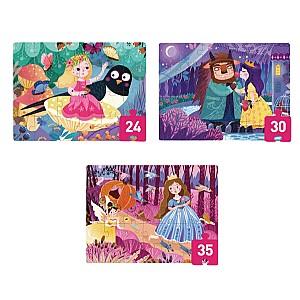 Puzzle Mideer Prințese din Povești, 3 în 1, nivelul 3 MD1479