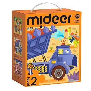 Puzzle Mideer Dinozauri-echipamente de construcție, nivelul 2 MD1476
