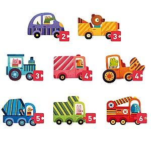 Puzzle Mideer Transport, 8 în 1, nivelul 1 MD1474