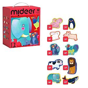 Puzzle Mideer Animale, 10 în 1, nivelul 1 MD1473