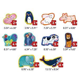 Puzzle Mideer Animale, 10 în 1, nivelul 1 MD1473