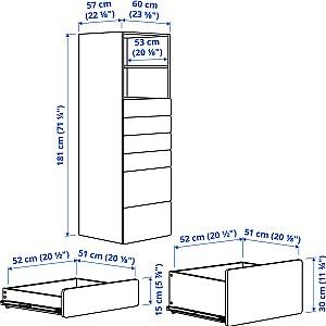 Comoda copii IKEA Smastad/Platsa 60x57x181 Alb