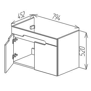 Dulap sub lavoar Bayro Etna Duo (118767) Alb Mat