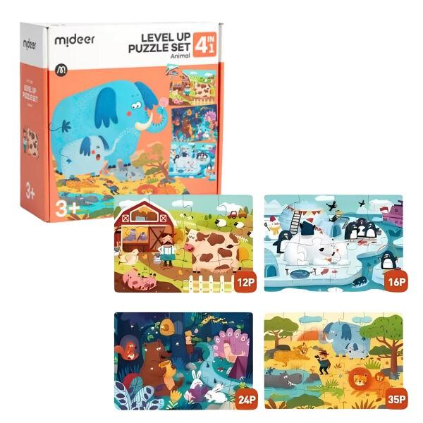 Puzzle Mideer animăluțe, 4 în 1 CT1449
