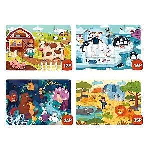 Puzzle Mideer animăluțe, 4 în 1 CT1449