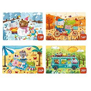 Puzzle Mideer Cele Patru Anotimpuri, 4 în 1 CT1450