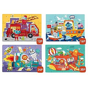 Puzzle Mideer Transport, 4 în 1 CT1451