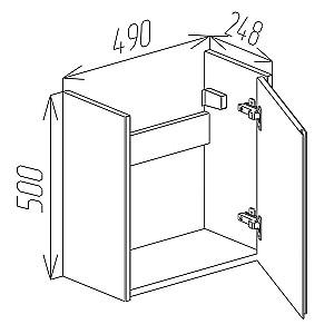 Dulap sub lavoar Bayro Mono 500 Alb Mat