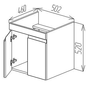 Dulap sub lavoar Bayro Studio Duo (118779) Alb Mat