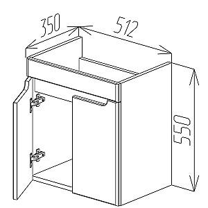 Dulap sub lavoar Bayro Damat (118175) Light Grey
