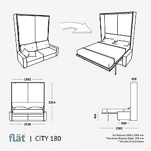 Pat rabatabil Flat City 180x200 Alb