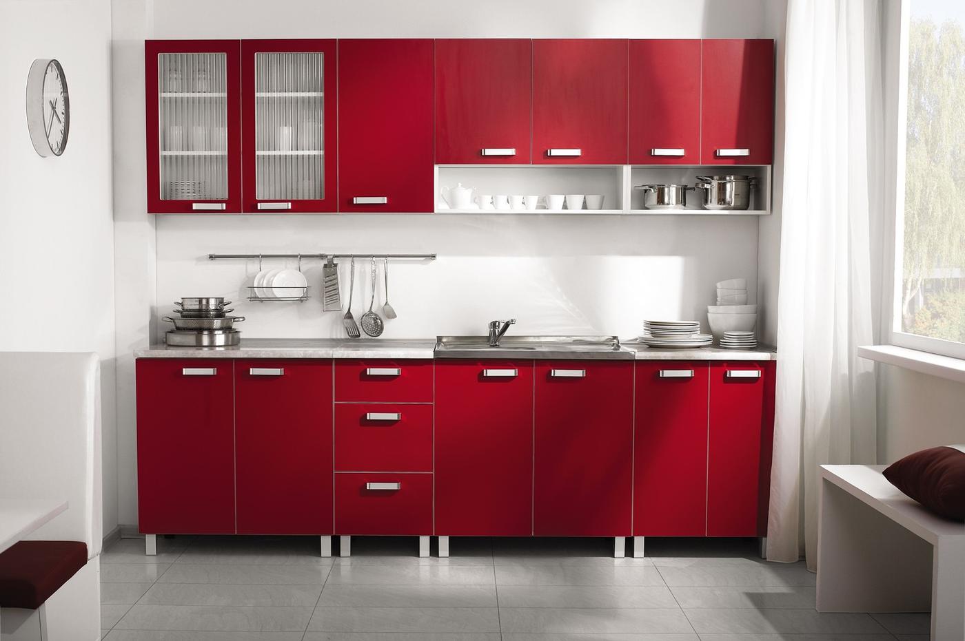 Set mobila bucatarie Ambianta Fresh Bordo