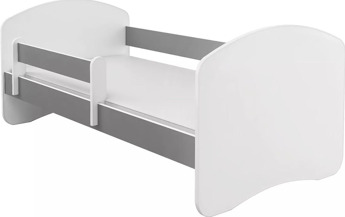 Pat copii Acma Meble Acma II 80x180 bariera/saltea 7cm Alb/Gri
