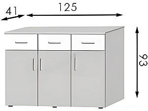 Comoda Modern Francesca 125 Cașmir (Bej)/Alb