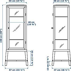 Dulap cu vitrina IKEA Fabrikor 57x150 Gri Inchis