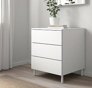 Comoda IKEA Platsa 3 sertare 60x57x73 Alb/Fonnes Alb