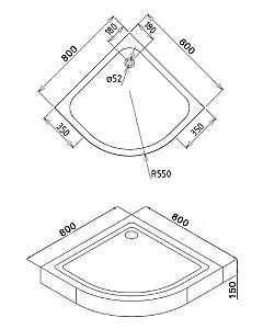 Cadita de dus VLM Sector shower 80x80