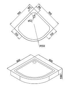 Cadita de dus VLM Sector shower 90x90