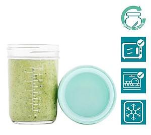 Set de recipiente alimentare Babymoov 4 boluri gradate din sticla 240 ml