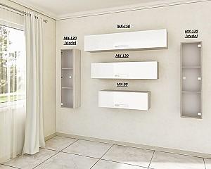 Raft de perete PS MX-120 stejar cortona/alb